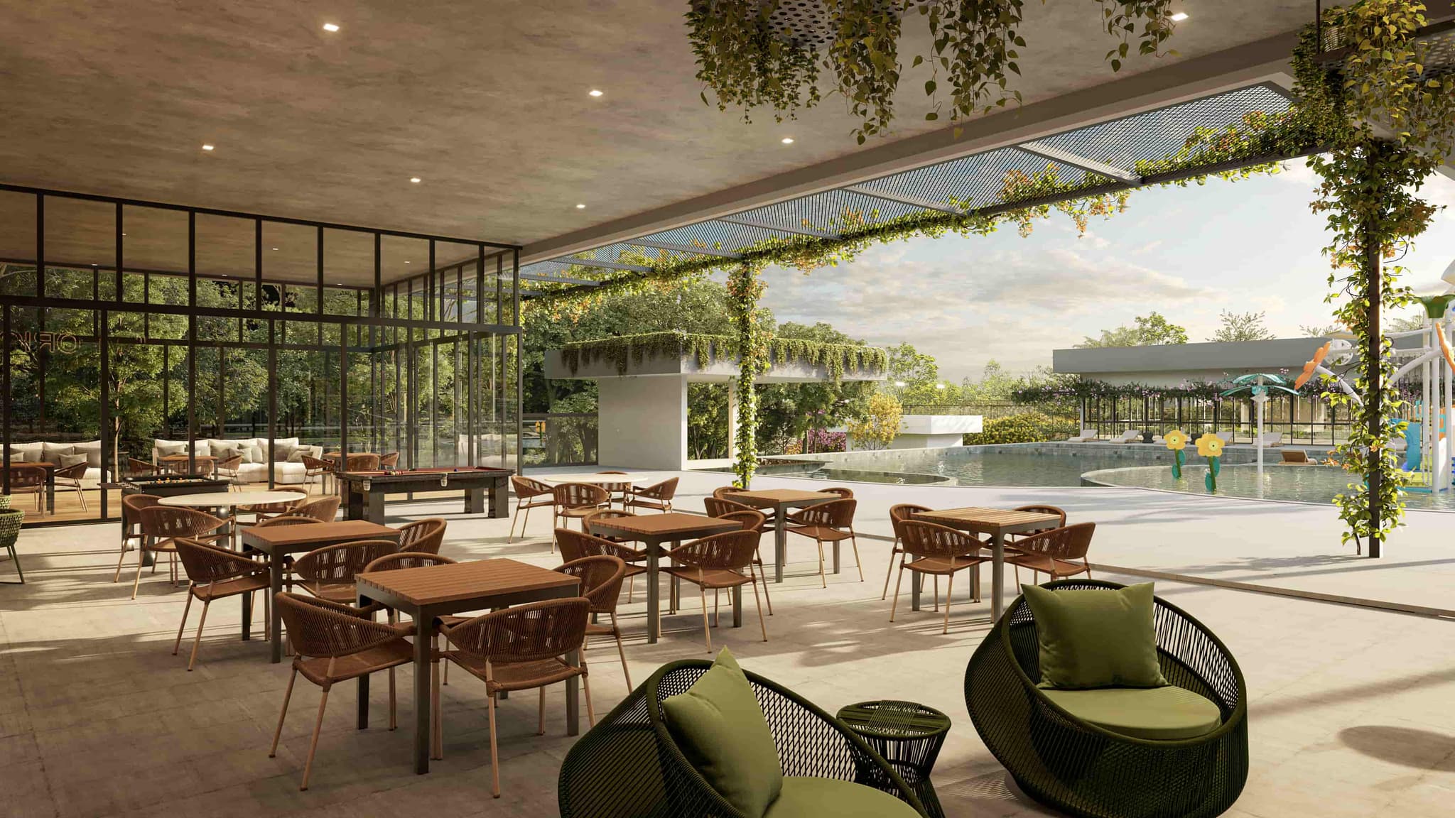 Varanda Gourmet — Vista Piscina